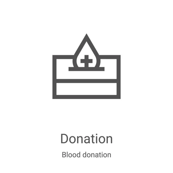 Vector de icono de donación de sangre recogida de donación. Ilustración de vector de icono de esquema de donación de línea delgada. Símbolo lineal para su uso en aplicaciones web y móviles, logotipo, medios impresos — Vector de stock