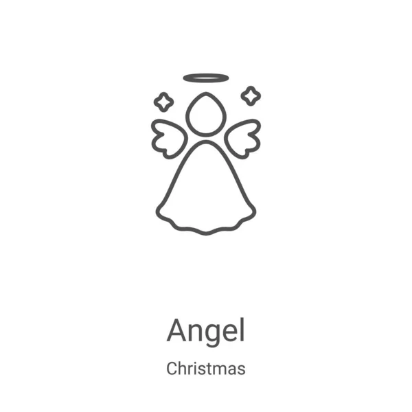Engel icoon vector uit kerst collectie. Dunne lijn engel omtrek pictogram vector illustratie. Lineair symbool voor gebruik op web- en mobiele apps, logo, printmedia — Stockvector