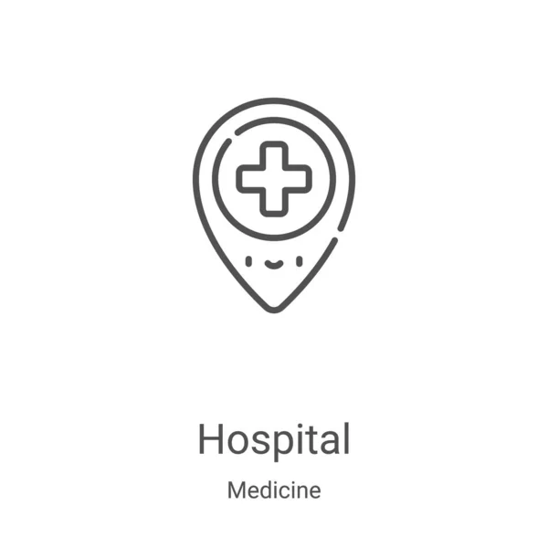 Ziekenhuis icoon vector uit de medische collectie. Dunne lijn ziekenhuis overzicht pictogram vector illustratie. Lineair symbool voor gebruik op web- en mobiele apps, logo, printmedia — Stockvector