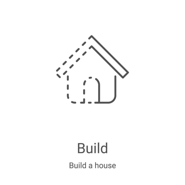 Costruire icona vettore da costruire una collezione di case. Linea sottile costruire contorno icona vettoriale illustrazione. Simbolo lineare per l'utilizzo su applicazioni web e mobili, logo, supporti di stampa — Vettoriale Stock