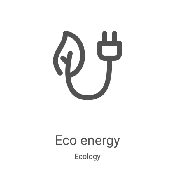 Eco energy icon vector from ecology collection. Thin line eco energy outline icon vector illustration. Linear symbol for use on web and mobile apps, logo, print media — Stock Vector