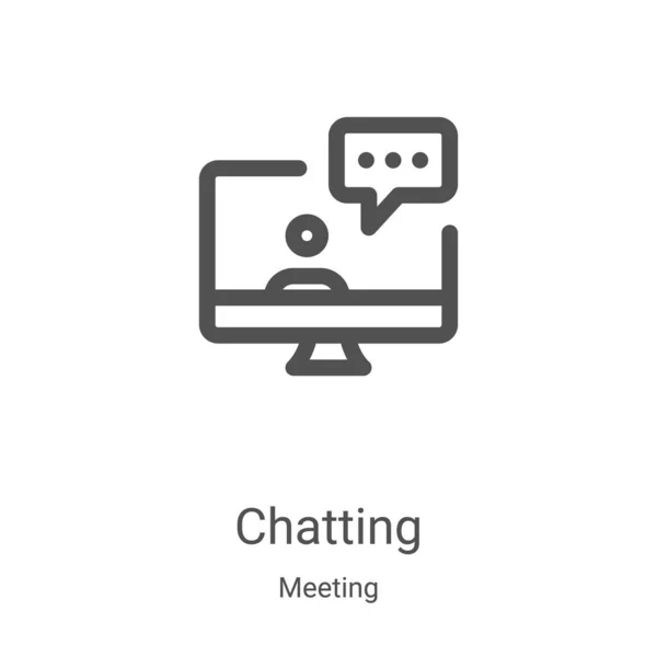Vector icono de chat de la colección de reuniones. Línea delgada de chat esquema icono de ilustración de vectores. Símbolo lineal para su uso en aplicaciones web y móviles, logotipo, medios impresos — Vector de stock