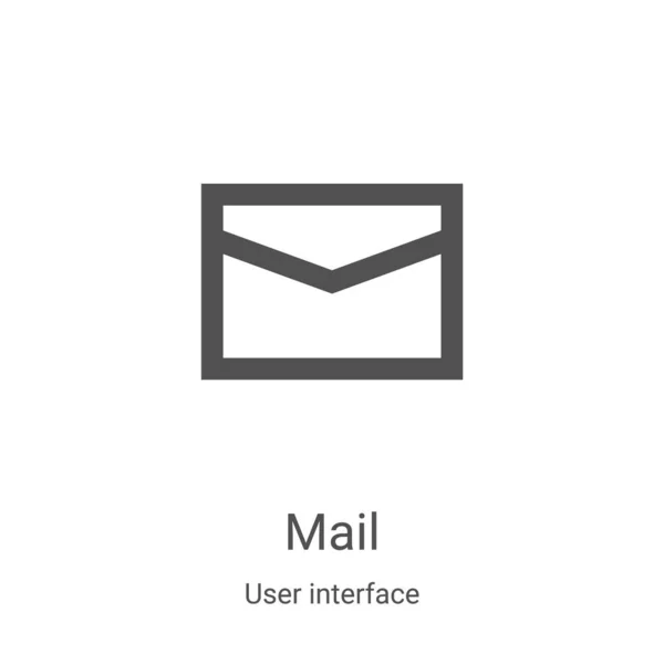 Vetor de ícone de email da coleção de interface do usuário. Forma linha mail esboço ícone vetor ilustração. Símbolo linear para uso em aplicativos web e móveis, logotipo, mídia impressa —  Vetores de Stock