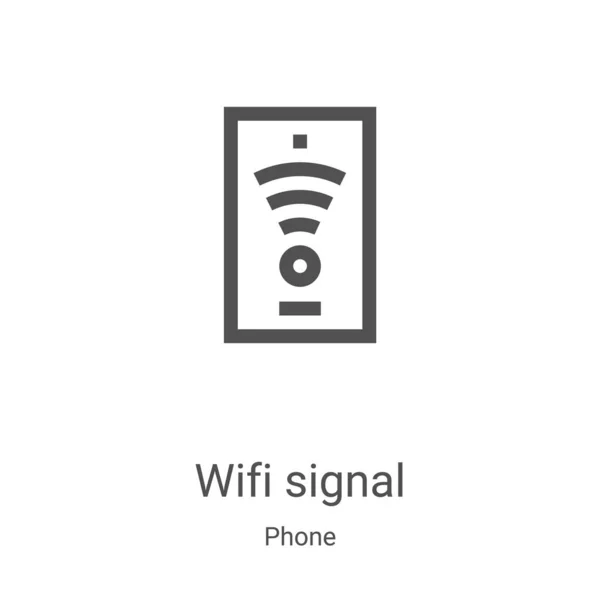 Wifi signal icon vector from phone collection. Thin line wifi signal outline icon vector illustration. Linear symbol for use on web and mobile apps, logo, print media — Stock Vector