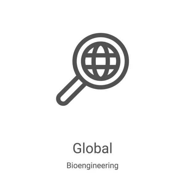 Biyomühendislik koleksiyonundan küresel ikon vektörü. İnce çizgi küresel taslak ikon vektör illüstrasyonu. Web ve mobil uygulamalarda kullanmak için doğrusal sembol, logo, yazdırma ortamı — Stok Vektör