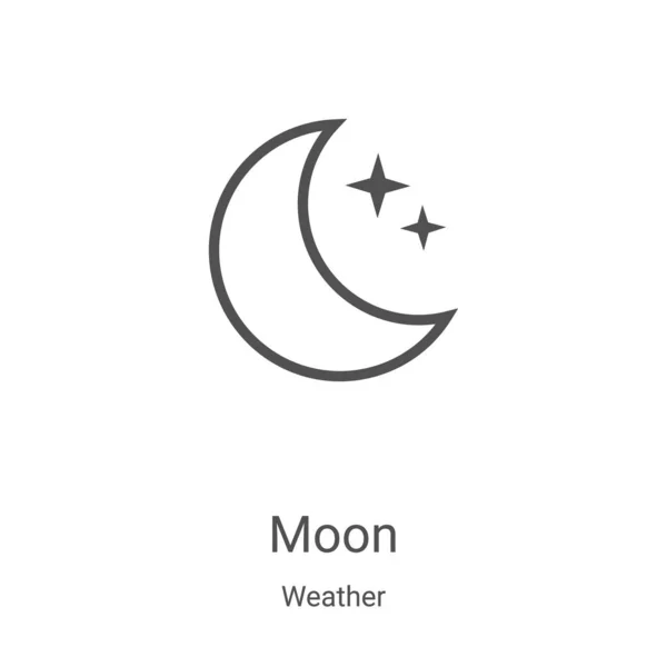 Mondsymbolvektor aus der Wettersammlung. dünne Linie Mond umreißt Symbol Vektor Illustration. Lineares Symbol für Web- und Mobile-Apps, Logo, Printmedien — Stockvektor