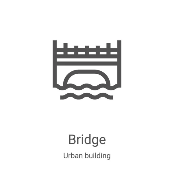 Brückensymbolvektor aus städtischer Bausammlung. Thin Line Bridge Outline Icon Vektor Illustration. Lineares Symbol für Web- und Mobile-Apps, Logo, Printmedien — Stockvektor