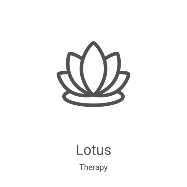 Lotus icon vector from therapy collection. Thin line lotus outline icon vector illustration. Linear symbol for use on web and mobile apps, logo, print media — Stock Vector
