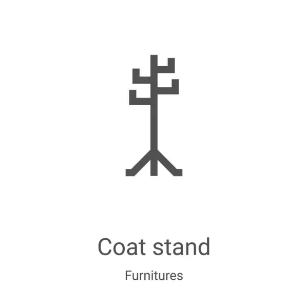 Coat stand vector icono de la colección de muebles. Línea delgada capa pie contorno icono vector ilustración. Símbolo lineal para su uso en aplicaciones web y móviles, logotipo, medios impresos — Vector de stock