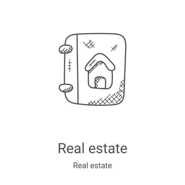 Real estate icon vector from real estate collection. Thin line real estate outline icon vector illustration. Linear symbol for use on web and mobile apps, logo, print media — Stock Vector