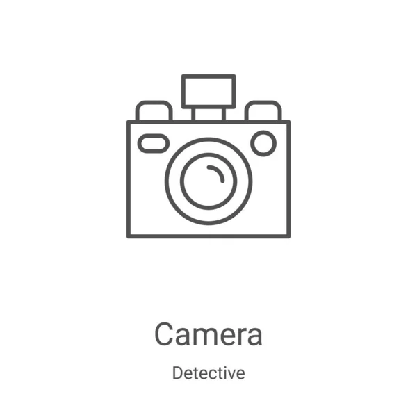 刑事コレクションのカメラアイコンベクトル細い線型カメラアウトラインアイコンベクトルイラスト。Webやモバイルアプリ、ロゴ、印刷メディアで使用するための線形シンボル — ストックベクタ