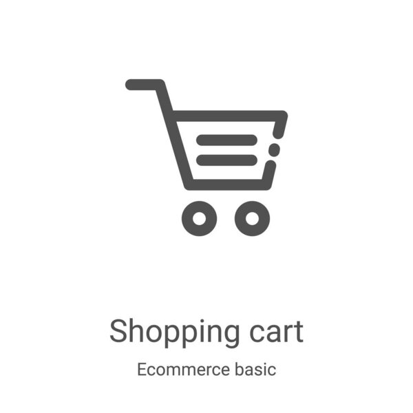 вектор значков корзины из основной коллекции электронной коммерции. Тонкая линия корзины наброска иконки векторной иллюстрации. Линейный символ для использования в веб и мобильных приложениях, логотипе, печатных СМИ
