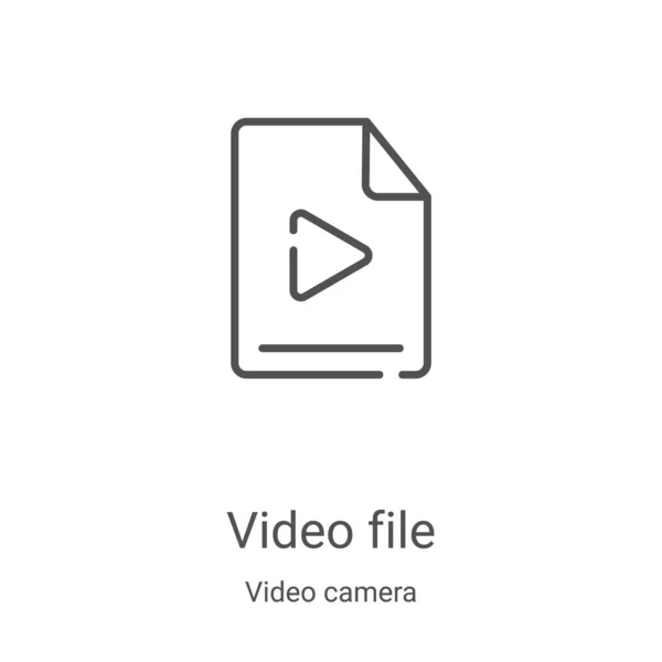Vector icono de archivo de vídeo de la colección de cámaras de vídeo. Ilustración vectorial de esquema de archivo de línea delgada. Símbolo lineal para su uso en aplicaciones web y móviles, logotipo, medios impresos — Archivo Imágenes Vectoriales