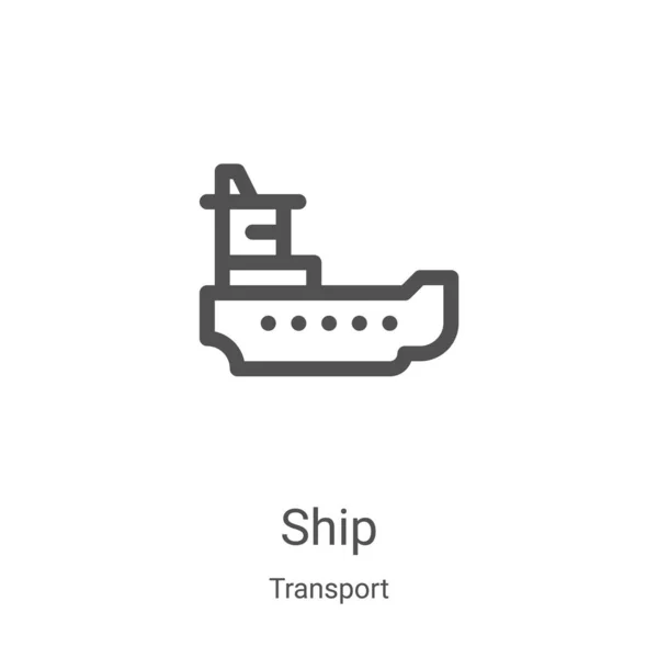 Schiff-Icon-Vektor aus Transport-Sammlung. Thin Line Ship Outline Icon Vektor Illustration. Lineares Symbol für Web- und Mobile-Apps, Logo, Printmedien — Stockvektor