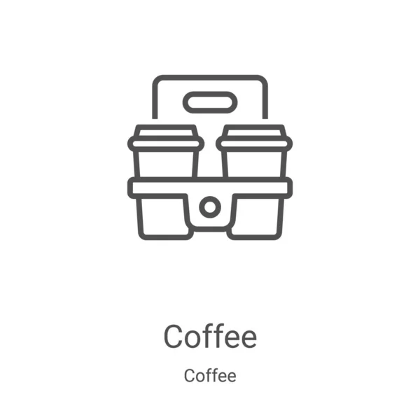 커피 컬렉션의 커피 아이콘 벡터. 얇은 선 커피 윤곽 아이콘 벡터 일러스트. 웹 과 모바일 앱에 사용하기 위한 선형 심볼, 로고, 인쇄 미디어 — 스톡 벡터