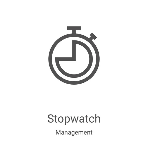 Stopwatch icoon vector uit management collectie. Dunne lijn stopwatch omtrek pictogram vector illustratie. Lineair symbool voor gebruik op web- en mobiele apps, logo, printmedia — Stockvector