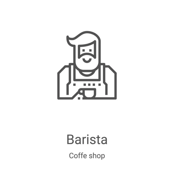 Kahve dükkanından kahve ikonu vektörü. İnce çizgi barista taslağı ikon vektör çizimi. Web ve mobil uygulamalarda kullanmak için doğrusal sembol, logo, yazdırma ortamı