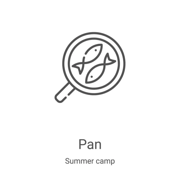 Pan ikon vektor a nyári tábor gyűjteményéből. Vékony vonal pan vázlat ikon vektor illusztráció. Lineáris szimbólum webes és mobil alkalmazásokhoz, logóhoz, nyomtatott médiához — Stock Vector