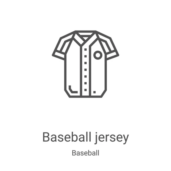 Jersey de béisbol vector icono de la colección de béisbol. Línea delgada jersey de béisbol esquema icono ilustración vectorial. Símbolo lineal para su uso en aplicaciones web y móviles, logotipo, medios impresos — Vector de stock