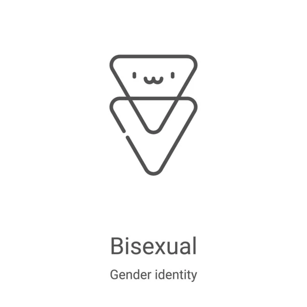 Vector icono bisexual de la colección de identidad de género. Ilustración de vectores de iconos bisexuales de línea delgada. Símbolo lineal para su uso en aplicaciones web y móviles, logotipo, medios impresos — Archivo Imágenes Vectoriales