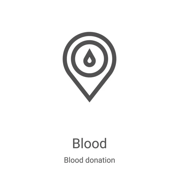 Vektor ikon darah dari koleksi donasi darah. Garis tipis Garis darah Garis luar gambar ikon vektor. Simbol linear untuk digunakan pada aplikasi web dan seluler, logo, media cetak - Stok Vektor