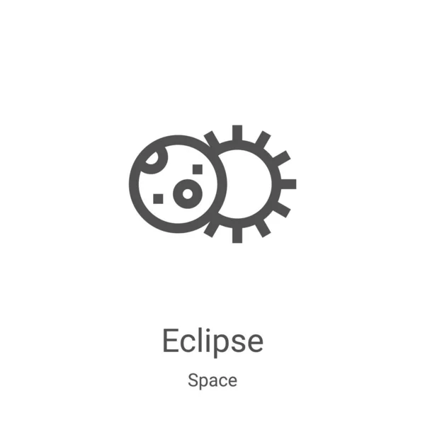Eclipse-Icon-Vektor aus der Weltraumsammlung. Thin Line Eclipse Outline Icon Vektor Illustration. Lineares Symbol für Web- und Mobile-Apps, Logo, Printmedien — Stockvektor
