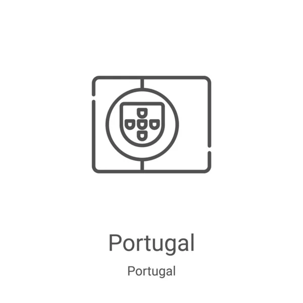 Portugal ikon vektor från portugal samling. Tunn linje portugal kontur ikon vektor illustration. Linjär symbol för användning på webben och mobilappar, logotyp, tryckta medier — Stock vektor