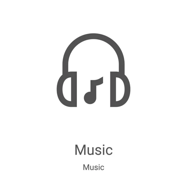 Zene ikon vektor zenei gyűjtemény. Vékony vonal zene vázlat ikon vektor illusztráció. Lineáris szimbólum webes és mobil alkalmazásokhoz, logóhoz, nyomtatott médiához — Stock Vector