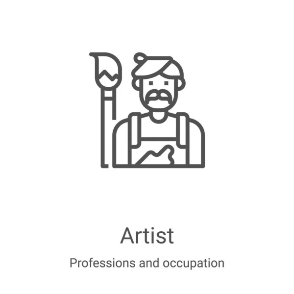 Artist icon vector din profesii și colecția de ocupație. Artistul subțire conturează ilustrația vectorială a pictogramei. Simbolul liniar pentru utilizare pe aplicații web și mobile, logo, media de imprimare — Vector de stoc