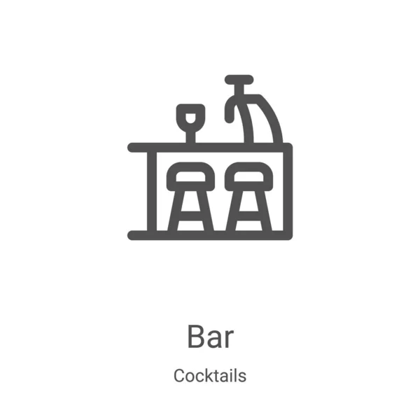 Bar-Icon-Vektor aus der Cocktailkollektion. Thin Line Bar Outline Icon Vektor Illustration. Lineares Symbol für Web- und Mobile-Apps, Logo, Printmedien — Stockvektor