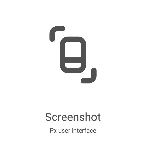 screenshot icon vector from px user interface collection. Thin line screenshot outline icon vector illustration. Linear symbol for use on web and mobile apps, logo, print media