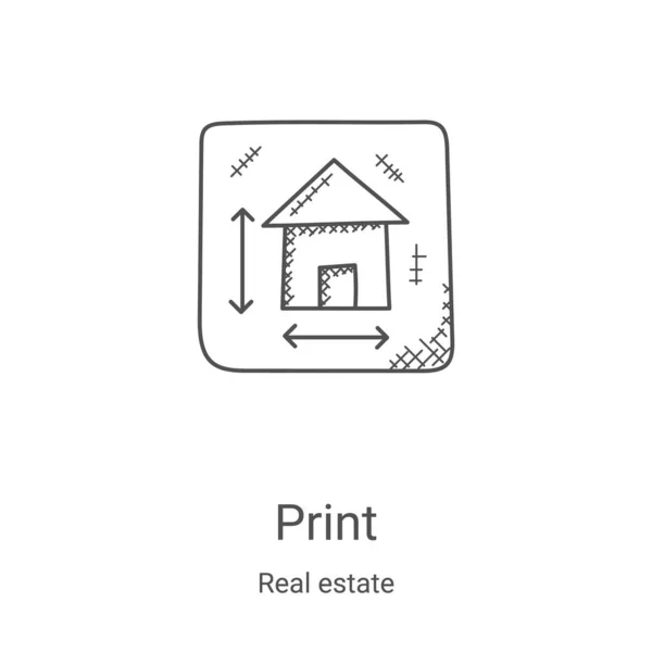 Blueprint icon vector from real estate collection. Thin line blueprint outline icon vector illustration. Linear symbol for use on web and mobile apps, logo, print media — Stock Vector