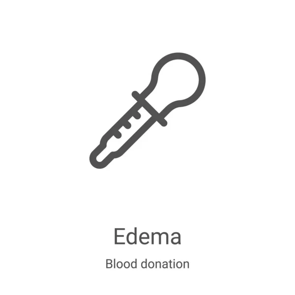 Значок набряку вектор з колекції донорства крові Тонка лінія набряку контур значок Векторні ілюстрації. Лінійний символ для використання у веб- та мобільних додатках, логотипі, друкованих засобах масової інформації — стоковий вектор