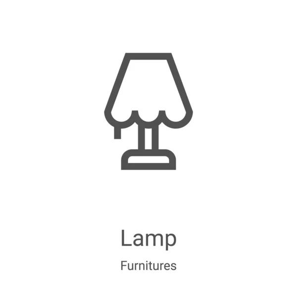 Lampensymbolvektor aus der Möbelkollektion. Thin Line Lamp Outline Icon Vektor Illustration. Lineares Symbol für Web- und Mobile-Apps, Logo, Printmedien — Stockvektor