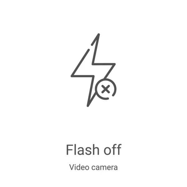 Flash off icône vecteur de la collection de caméras vidéo. Ligne mince flash off illustration vectorielle icône de contour. Symbole linéaire pour utilisation sur applications web et mobiles, logo, médias imprimés — Image vectorielle