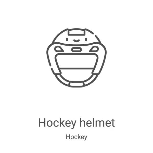 Casco de hockey vector icono de la colección de hockey. Ilustración delgada línea casco de hockey contorno icono vector. Símbolo lineal para su uso en aplicaciones web y móviles, logotipo, medios impresos — Vector de stock
