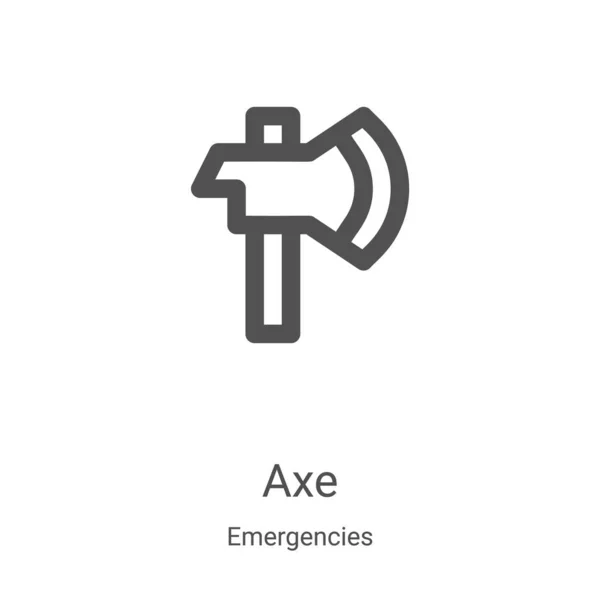 Axt-Symbolvektor aus der Notfall-Sammlung. Thin Line Axis Outline Icon Vektor Illustration. Lineares Symbol für Web- und Mobile-Apps, Logo, Printmedien — Stockvektor