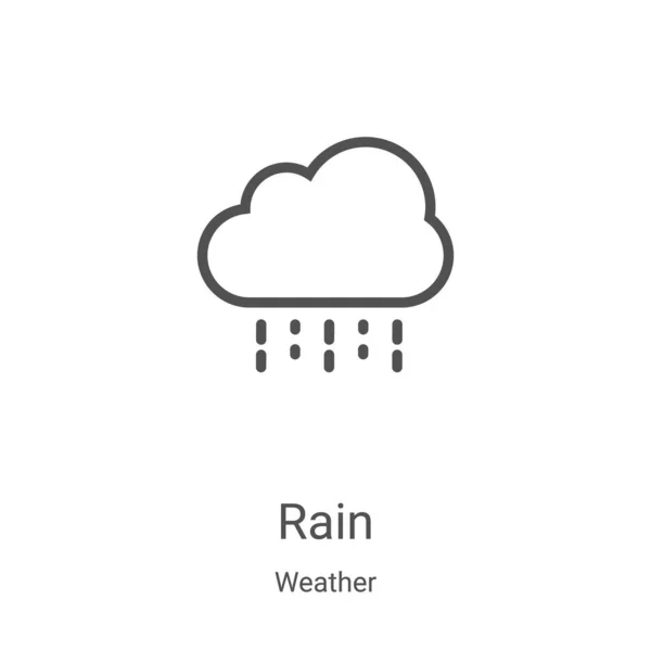 Deszcz ikona wektor z kolekcji Pogoda. Cienka linia deszcz konspektu ikona ilustracja wektorowa. Symbol liniowy do użycia w sieci web i aplikacji mobilnych, logo, nośników wydruku — Wektor stockowy
