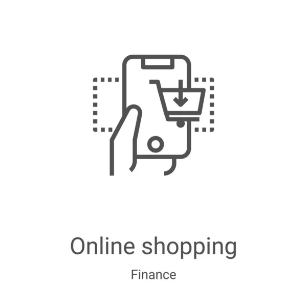 Online-Shopping-Icon-Vektor aus der Finanzsammlung. dünne Linie Online-Shopping umreißt Symbol Vektor Illustration. Lineares Symbol für Web- und Mobile-Apps, Logo, Printmedien — Stockvektor