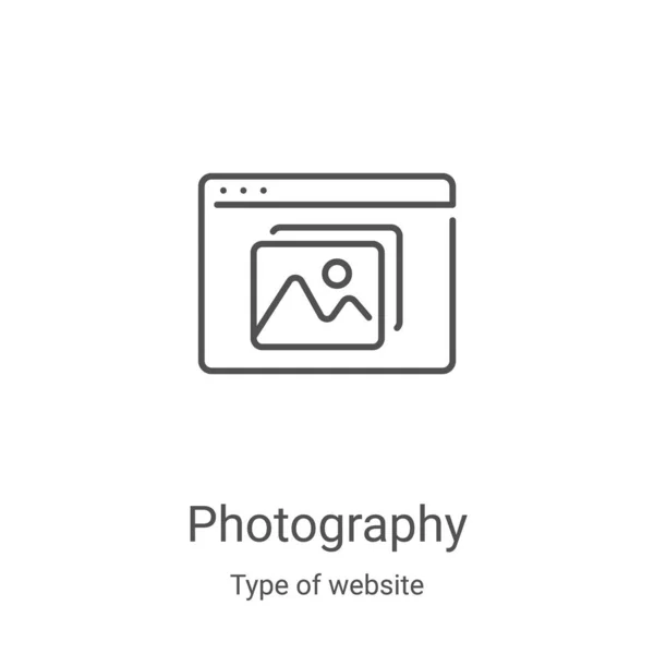 Vector icono de fotografía del tipo de colección del sitio web. Ilustración de vectores de iconos de líneas delgadas. Símbolo lineal para su uso en aplicaciones web y móviles, logotipo, medios impresos — Vector de stock