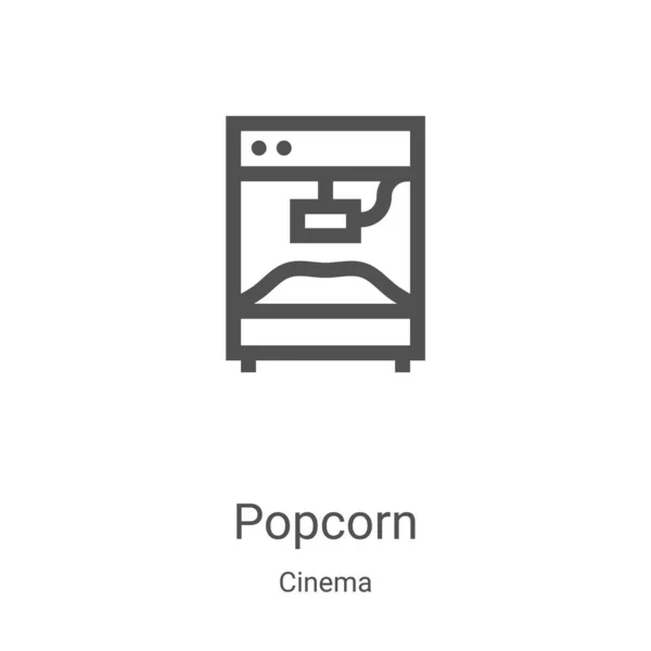 Popcorn icoon vector uit bioscoop collectie. Dunne lijn popcorn outline icoon vector illustratie. Lineair symbool voor gebruik op web- en mobiele apps, logo, printmedia — Stockvector
