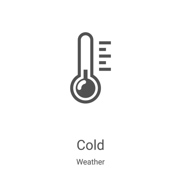 Cold icon vector from weather collection. Thin line cold outline icon vector illustration. Linear symbol for use on web and mobile apps, logo, print media — Stock Vector