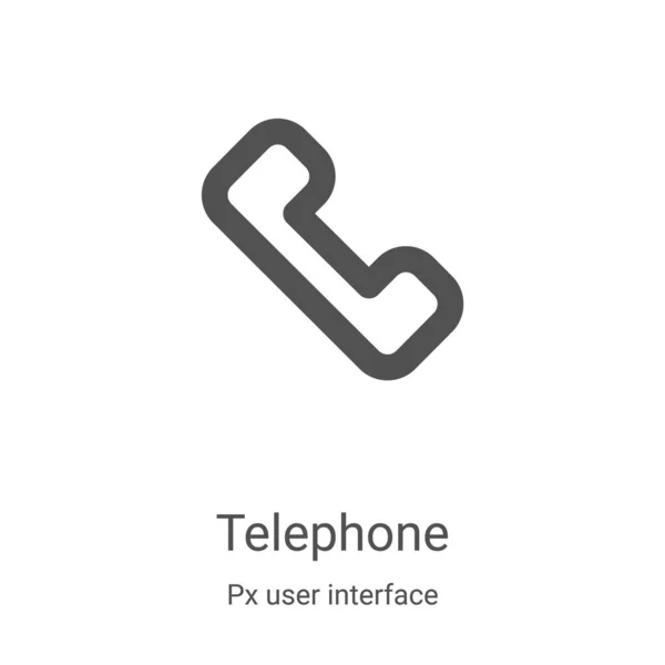 Wektor ikony telefonu z kolekcji interfejsu użytkownika px. Cienki obrys telefonu ilustracja wektora ikony. Symbol liniowy do stosowania w aplikacjach internetowych i mobilnych, logo, mediach drukowanych — Wektor stockowy