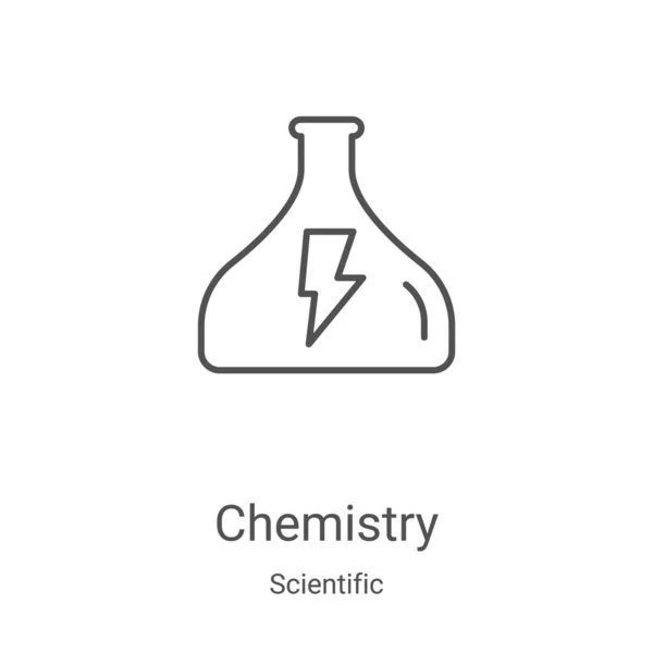 Chimie icône vecteur de la collection scientifique. Illustration vectorielle d'icône de contour de chimie de ligne mince. Symbole linéaire pour utilisation sur applications web et mobiles, logo, médias imprimés — Image vectorielle