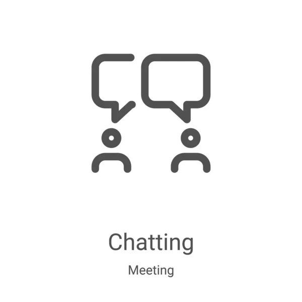 Vector icono de chat de la colección de reuniones. Línea delgada de chat esquema icono de ilustración de vectores. Símbolo lineal para su uso en aplicaciones web y móviles, logotipo, medios impresos — Vector de stock