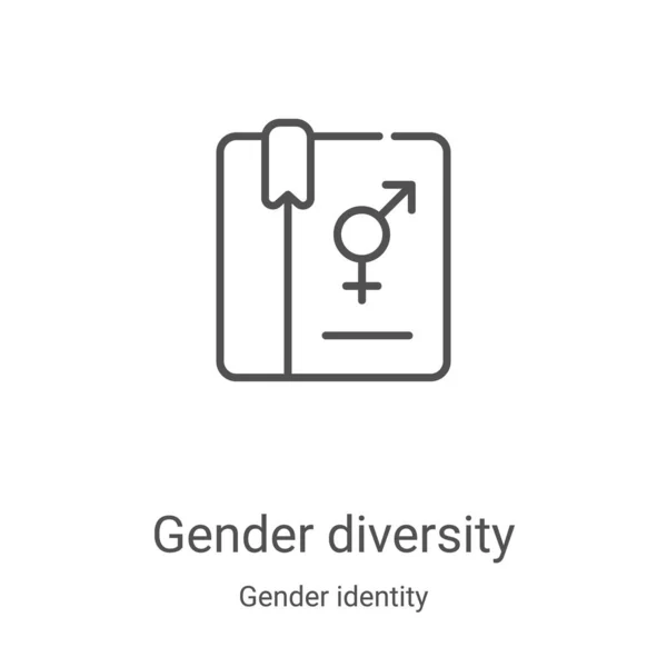 Vettore icona della diversità di genere dalla collezione di identità di genere. Linea sottile diversità di genere contorno icona vettoriale illustrazione. Simbolo lineare per l'utilizzo su applicazioni web e mobili, logo, supporti di stampa — Vettoriale Stock