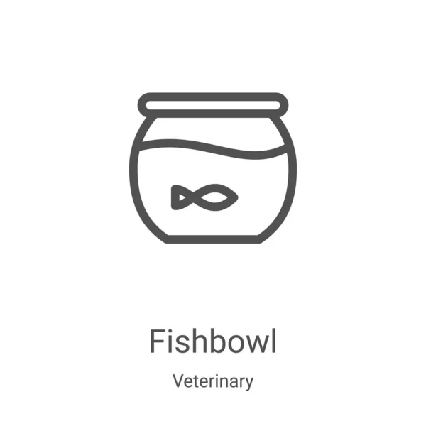 Fishbowl icon vector from veterinary collection. Thin line fishbowl outline icon vector illustration. Linear symbol for use on web and mobile apps, logo, print media Stock Vector