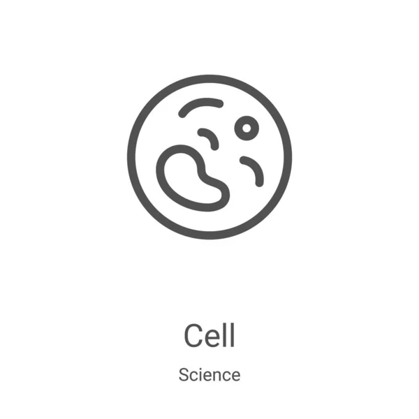 Vector icono de la célula de la colección de ciencia. Ilustración de vector de icono de contorno de celda de línea delgada. Símbolo lineal para su uso en aplicaciones web y móviles, logotipo, medios impresos — Vector de stock