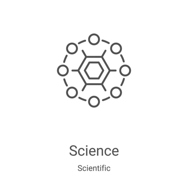 Vector icono de la ciencia de la colección científica. Ilustración de vectores de iconos delgadas líneas de ciencia. Símbolo lineal para su uso en aplicaciones web y móviles, logotipo, medios impresos — Vector de stock
