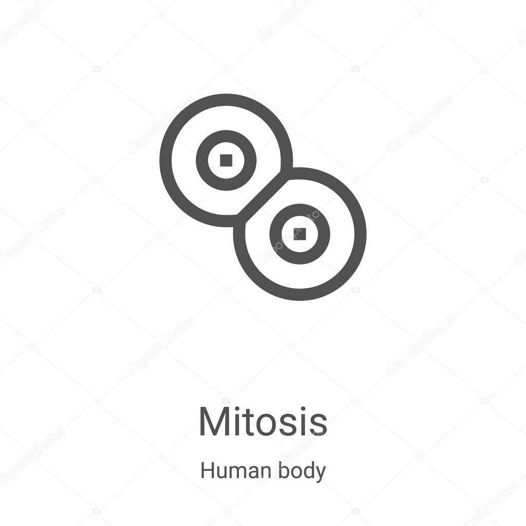 mitosis icon vector from human body collection. Thin line mitosis outline icon vector illustration. Linear symbol for use on web and mobile apps, logo, print media